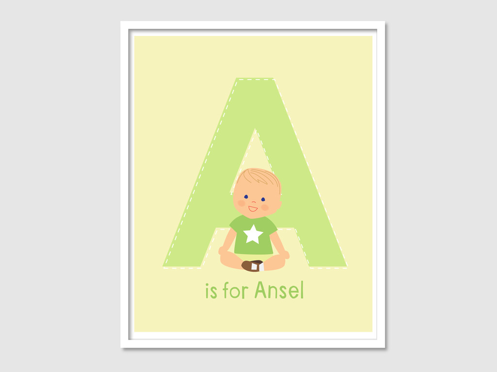 initial baby art print