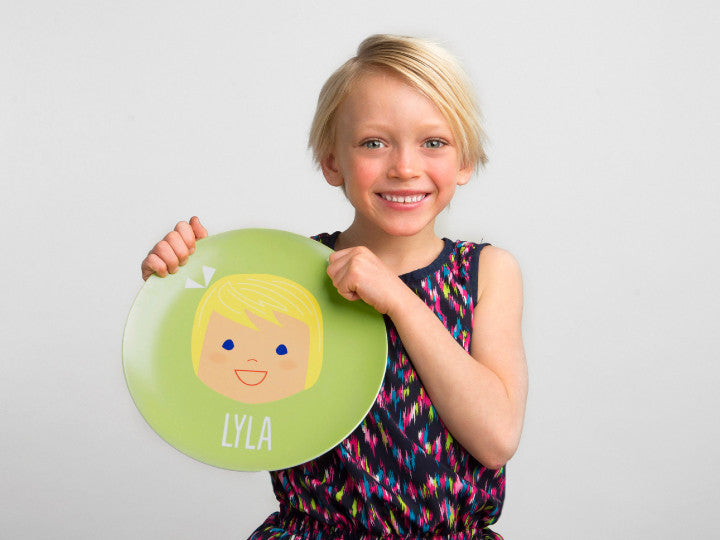 laughing girl plate
