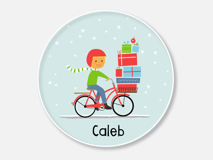 holiday plate :: bicycle boy